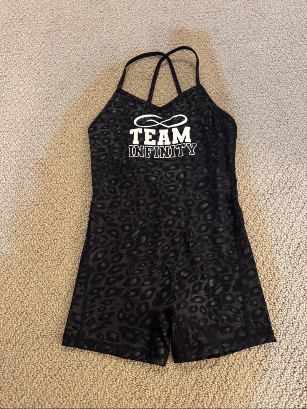 New Black Leopard-Print Short Jumpsuit